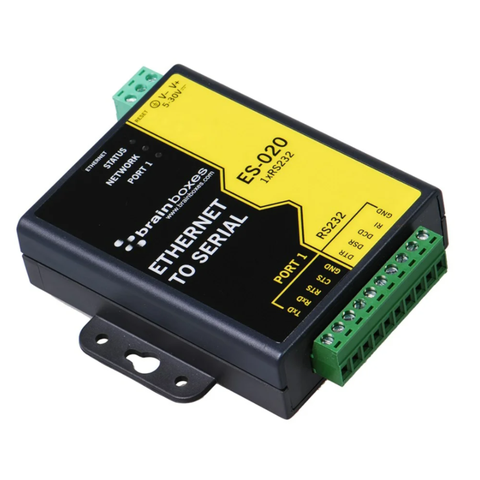 [ES-020] BRAINBOX ES-020 Ethernet 1-porttinen RS232 10xruuviliittimet