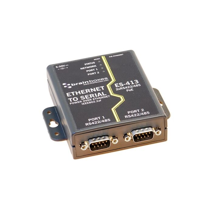 [ES-413] BRAINBOX ES-413 Ethernet 2-porttinen RS422/485 Power Over Ethernet (PoE)