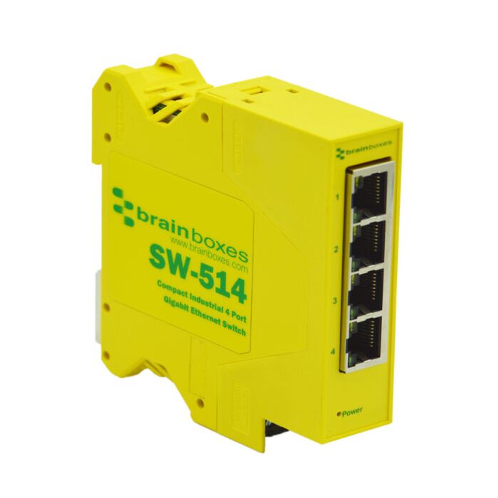 BRAINBOX SW-514 Kompakti teollinen 4-porttinen Gigabit Ethernet-kytkin