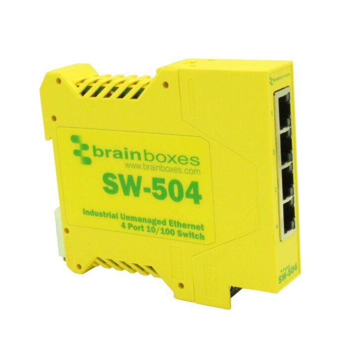 [SW-504] BRAINBOX SW-504 Teollinen 4-porttinen 10/100 Ethernet-kytkin