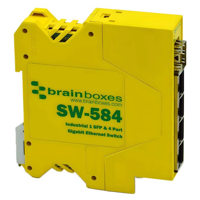BRAINBOX SW-584 Teollinen 1 SFP- ja 4-porttinen Gigabit Ethernet -kytkin