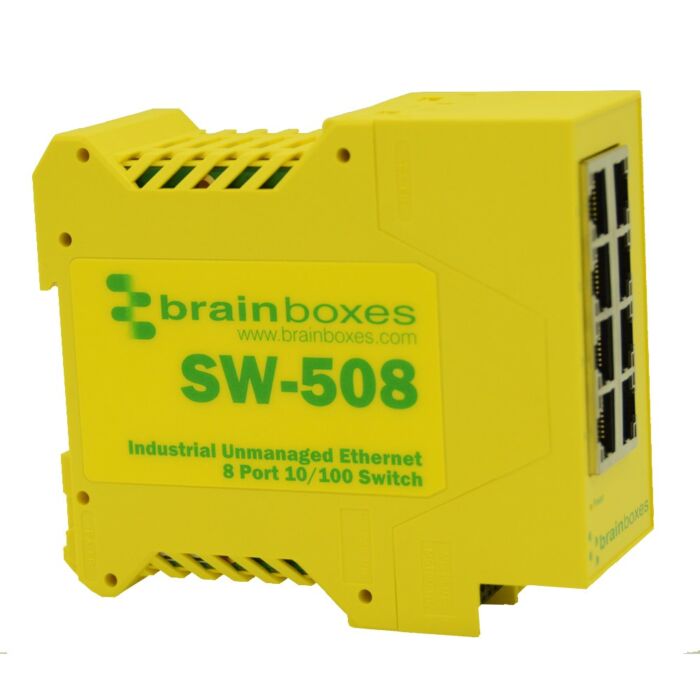 BRAINBOX SW-508 Teollinen 8-porttinen 10/100 Ethernet -kytkin