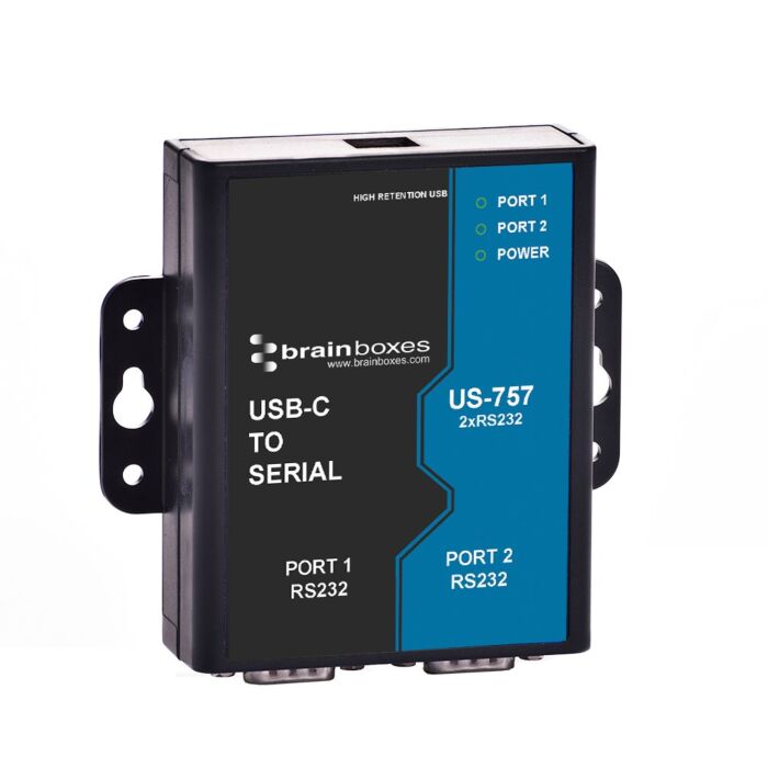 [US-757] BRAINBOX US-757 USB-C – 2-porttinen RS232-sarjaliikennepalvelin