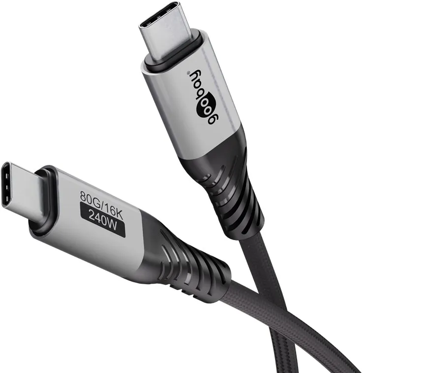 Goobay 74775 - USB4-kaapeli USB-C 240W 5A 80 Gbit/s PD 1m
