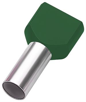 [11031022T] ELEMATIC 11031022T TWIN Eristetty pääteholkki 2X6,00 mm2 14/26 mm Vihreä 100 kpl/pss