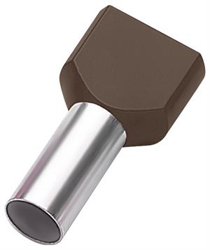 [11031024T] ELEMATIC 11031024T TWIN Eristetty pääteholkki 2X10,00 mm2 14/26mm Ruskea 100 kpl/pss
