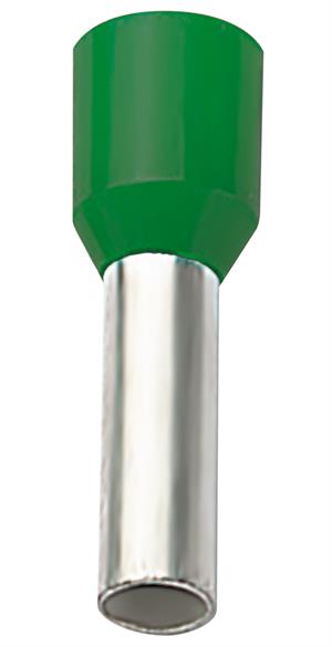 [E22] ELEMATIC E22 Eristetty pääteholkki 6,0 mm2 12/20mm Vihreä 100 kpl/pss